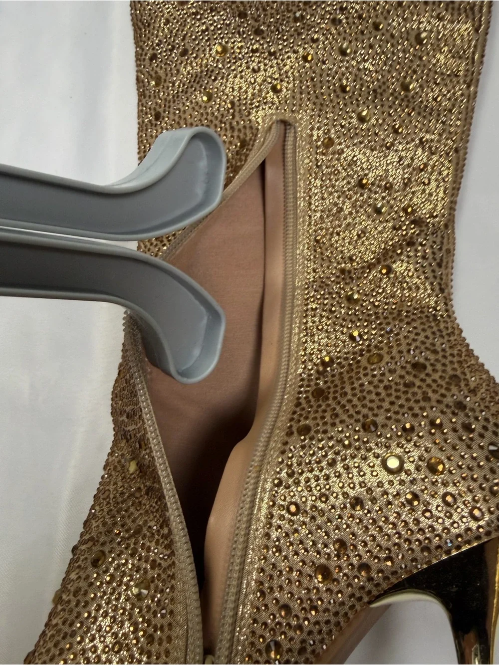 I.N.C. Saveria Gold Metallic Knee-High Pointed Toe Stiletto Boots